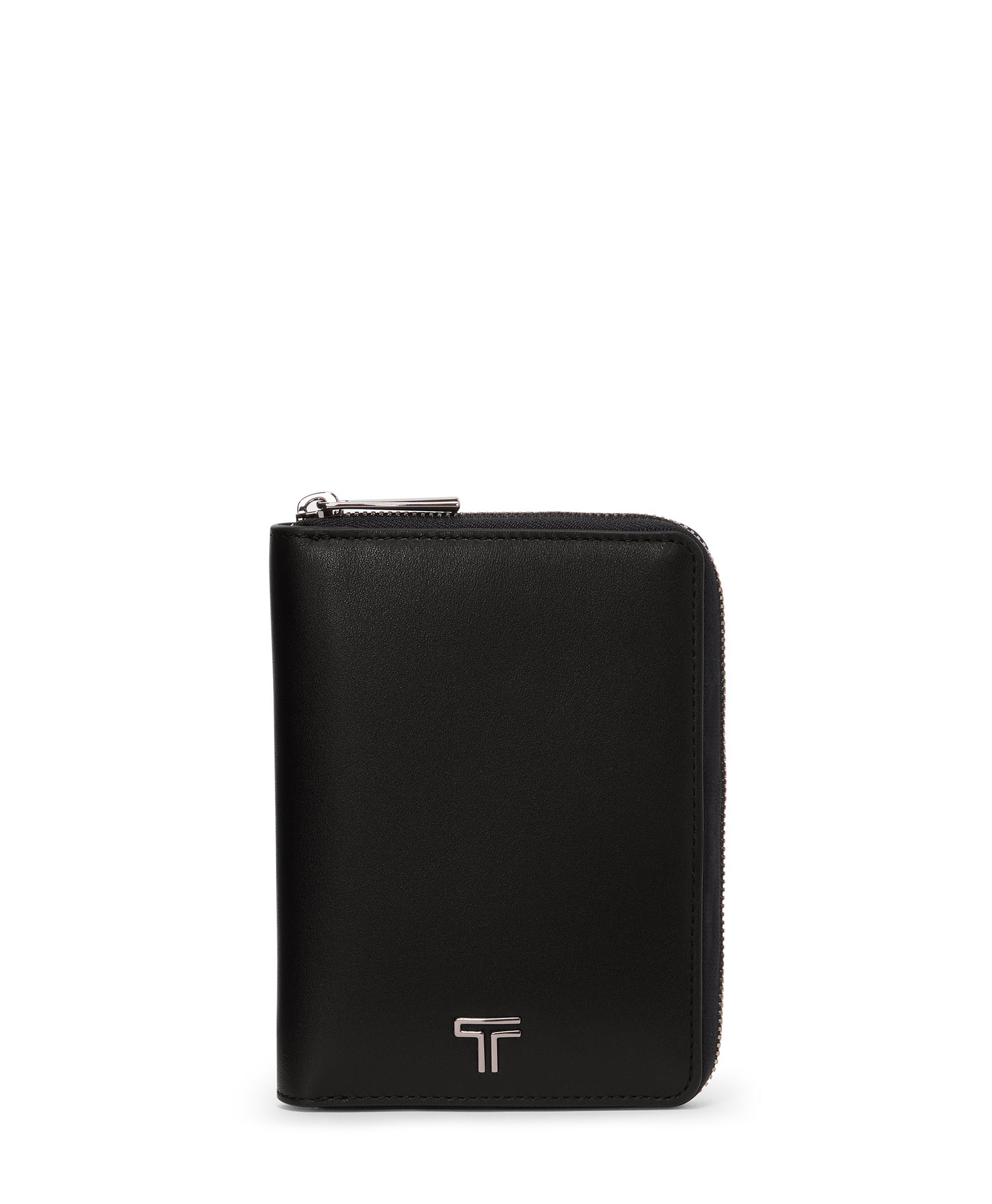 Zip Around Passport Case in Black/Gunmetal | Belden Slg | TUMI