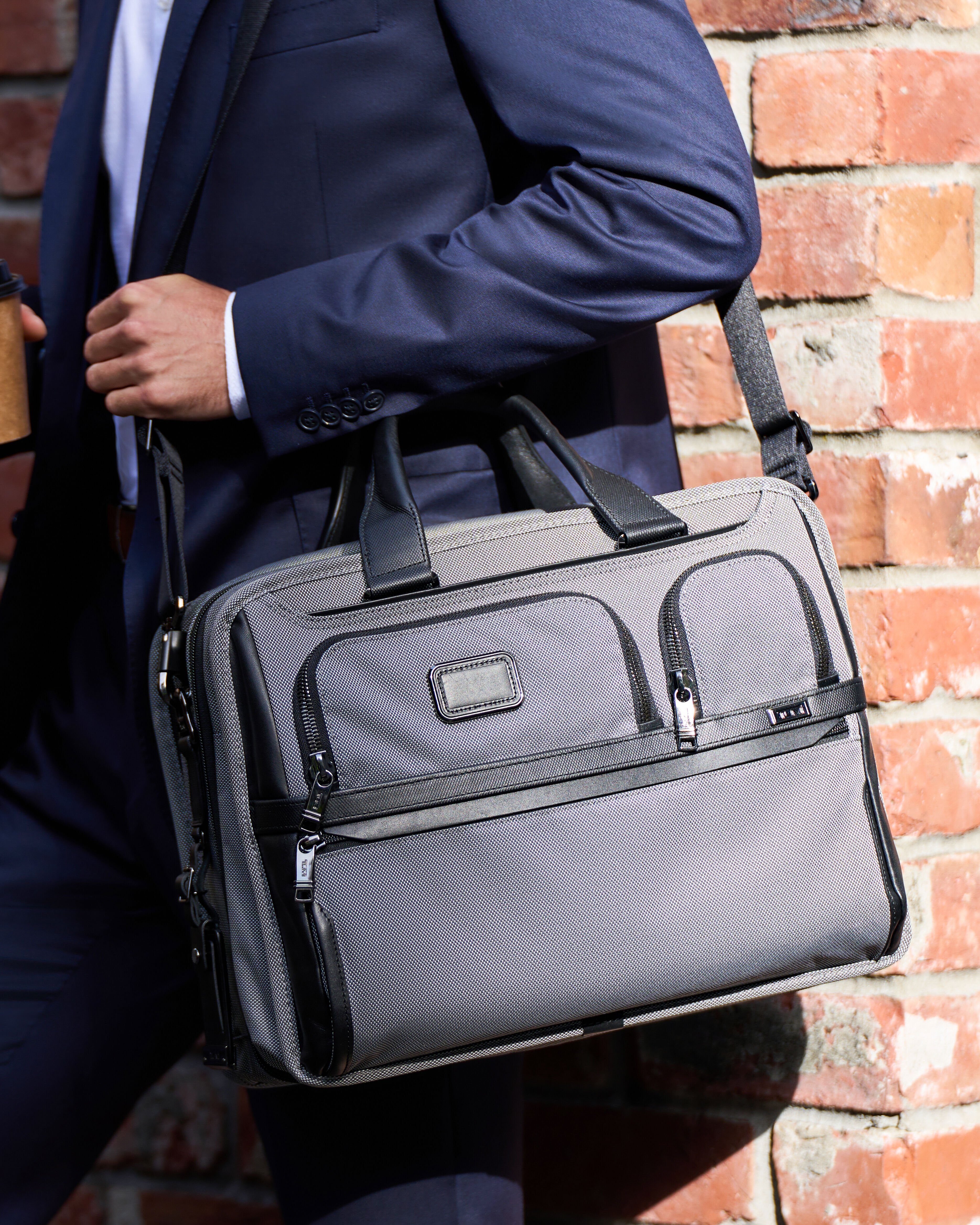 Expandable Organizer Laptop Brief in Meteor Grey | Alpha X