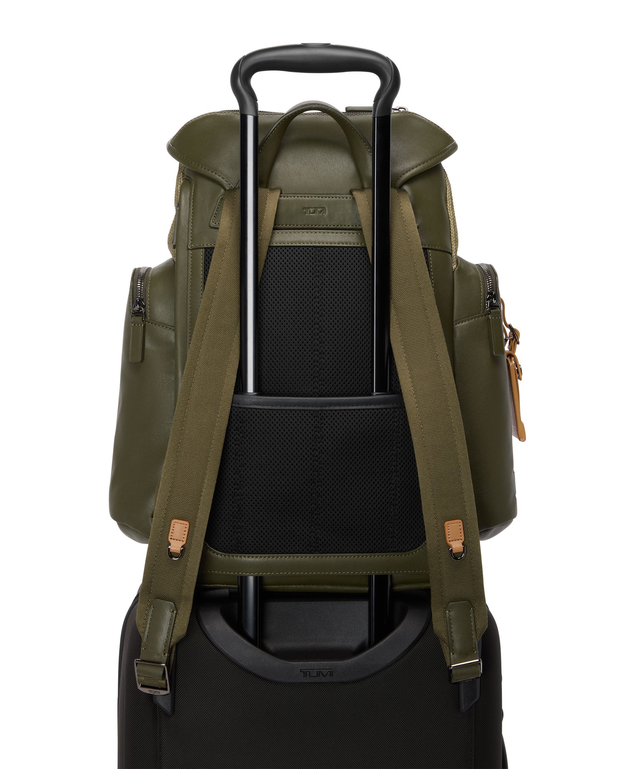 Small Griffen Flap Backpack in Olive Grove/Juniper | Tumi Harrison