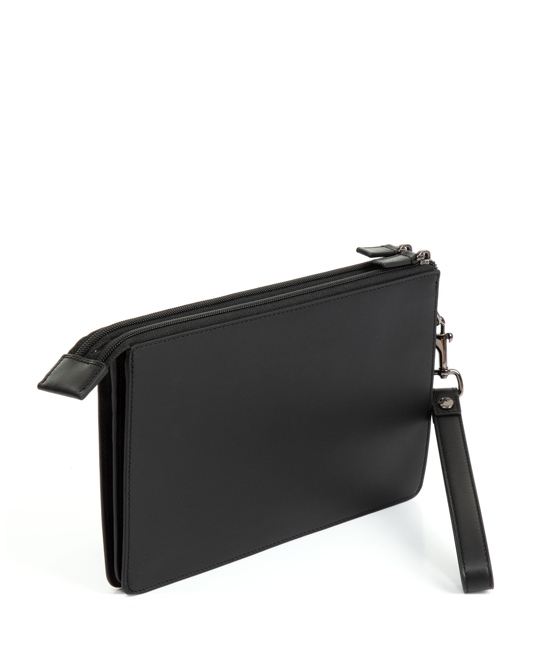 Tumi double hot sale zip envelope clutch
