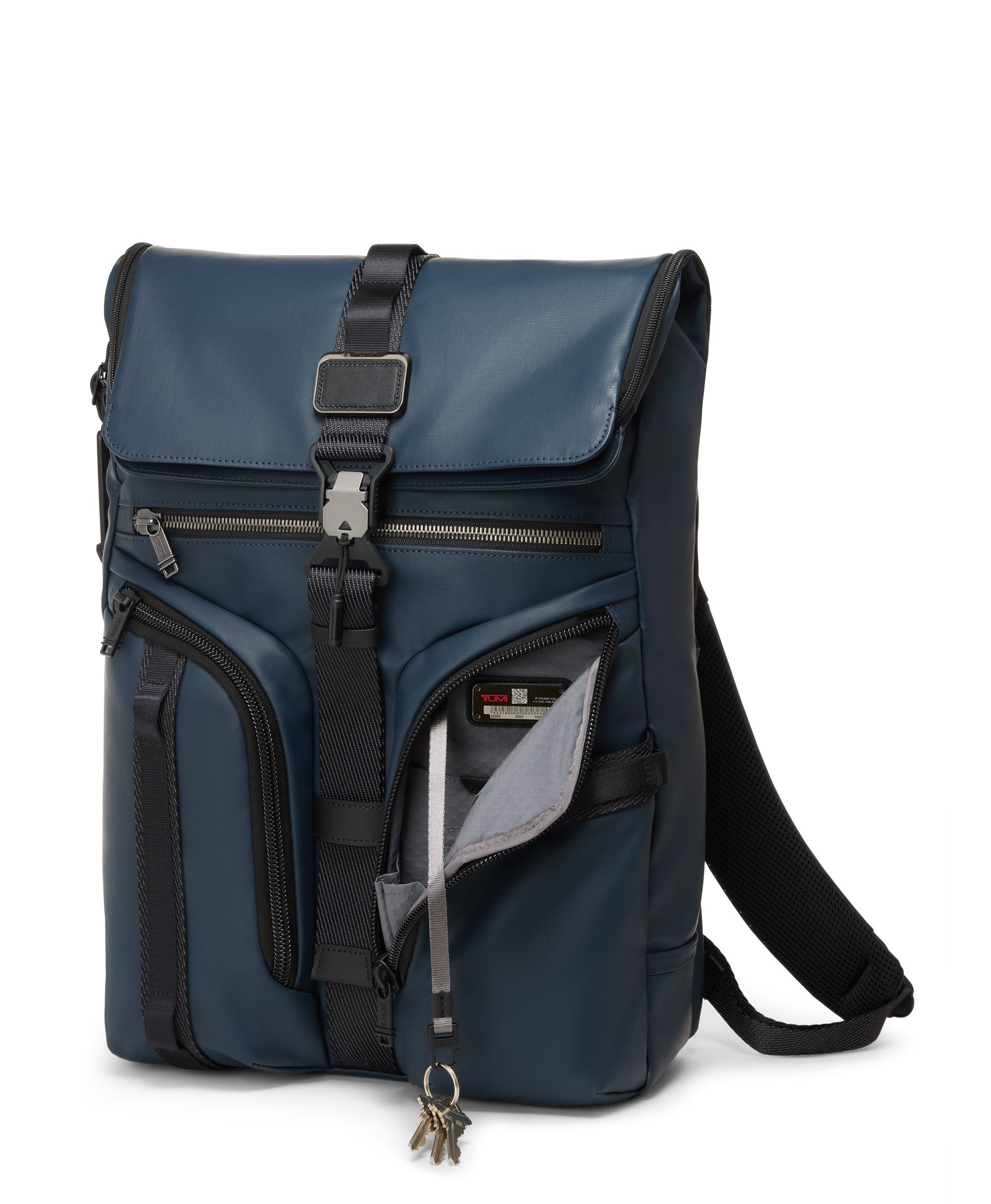 Surveillance Backpack in Navy Coated Canvas | Alpha Bravo | TUMI