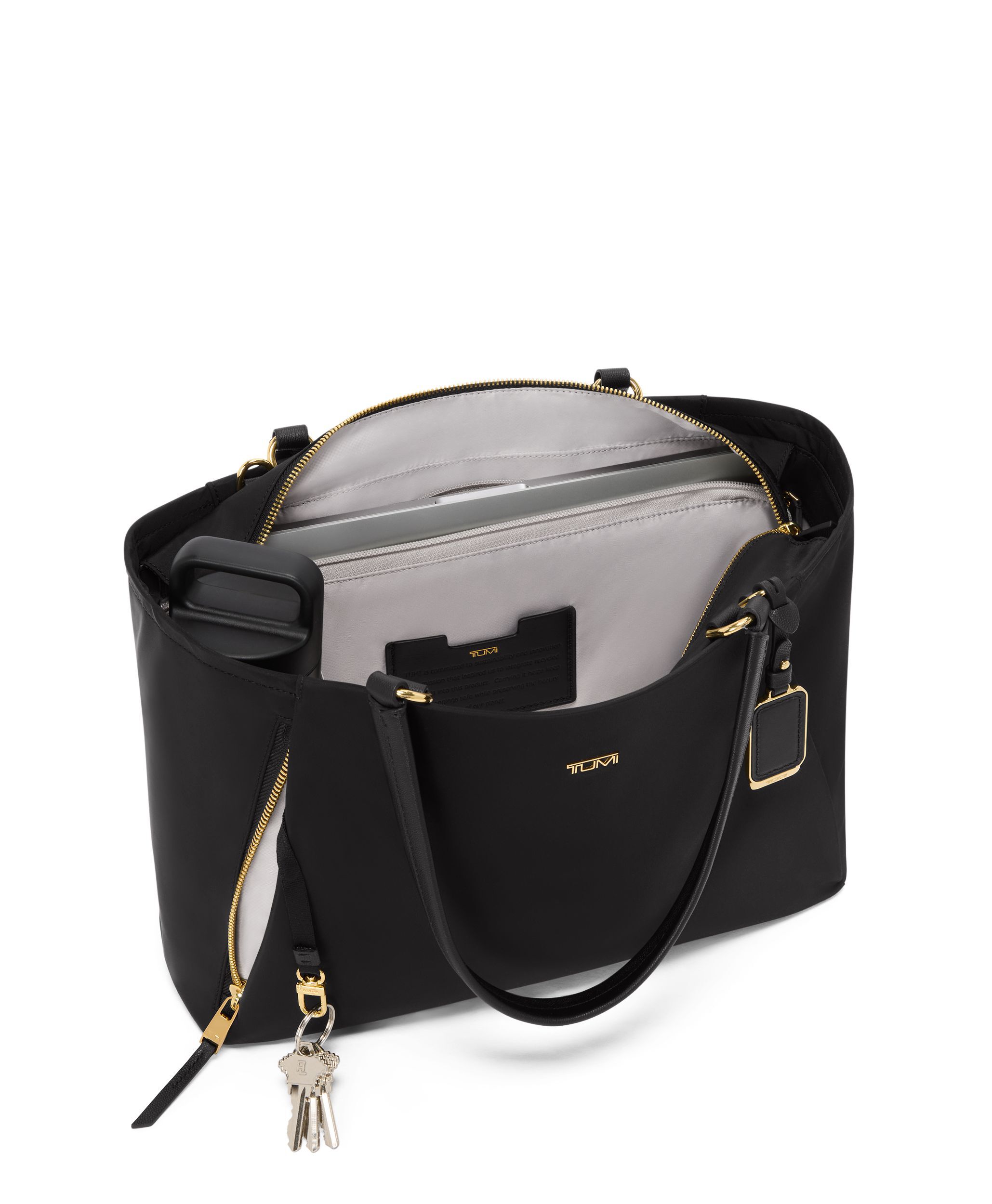 Valetta Medium Tote in Black/Gold | Voyageur | TUMI Singapore