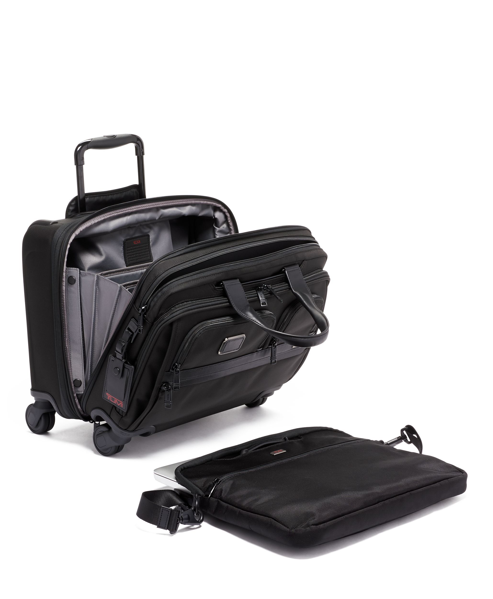 Deluxe 4 Wheeled Laptop Case Brief in Black | Tumi Alpha | TUMI