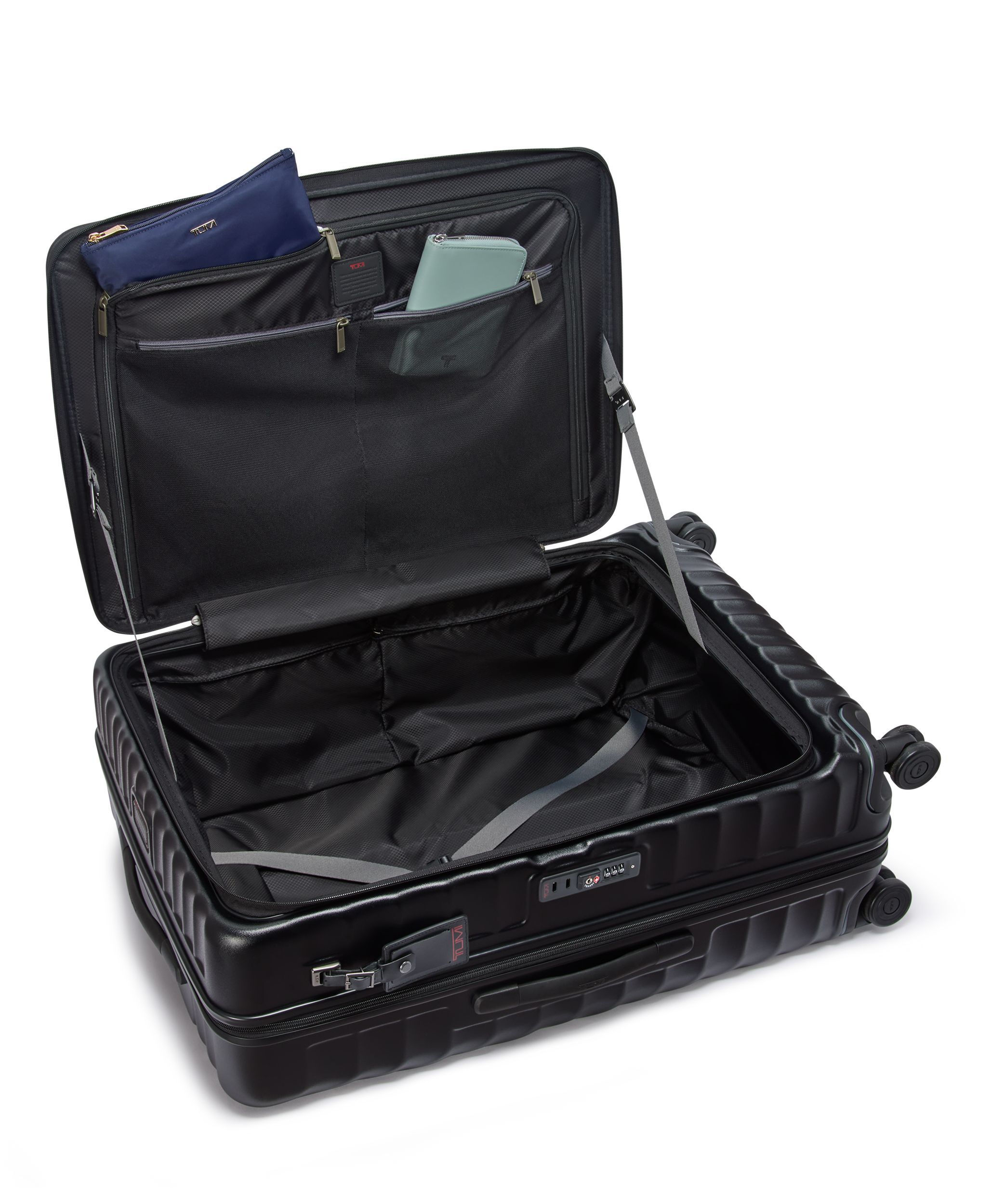 Large Front Access Expandable Checked in Black Texture | 19 Degree