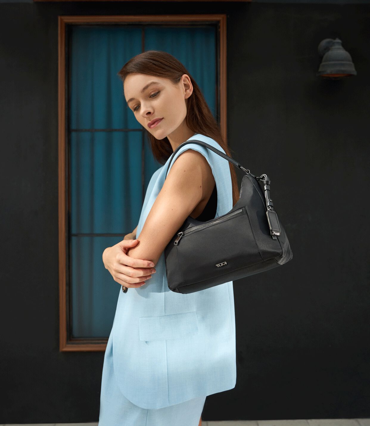 Adelaide Hobo Crossbody in Black/Gold | Voyageur | TUMI