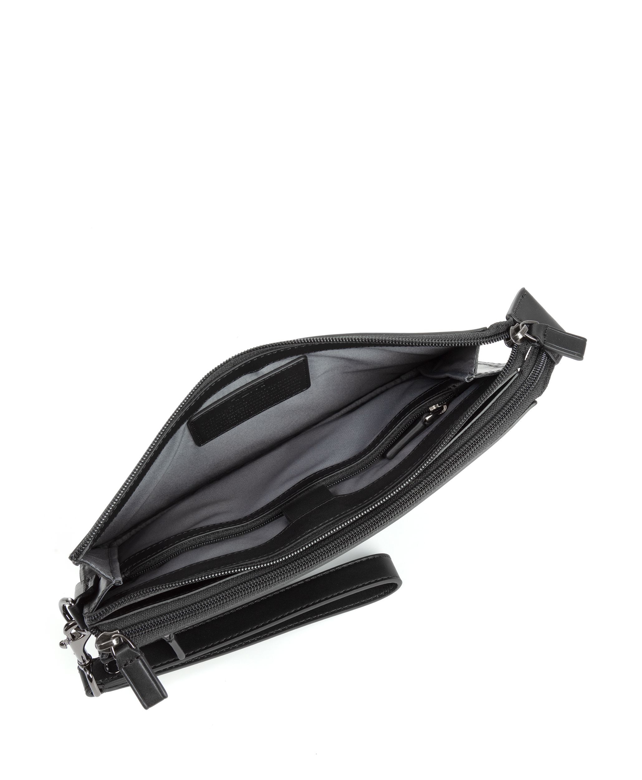 Double Zip Clutch in Black Smooth | Nassau Slg | TUMI Singapore