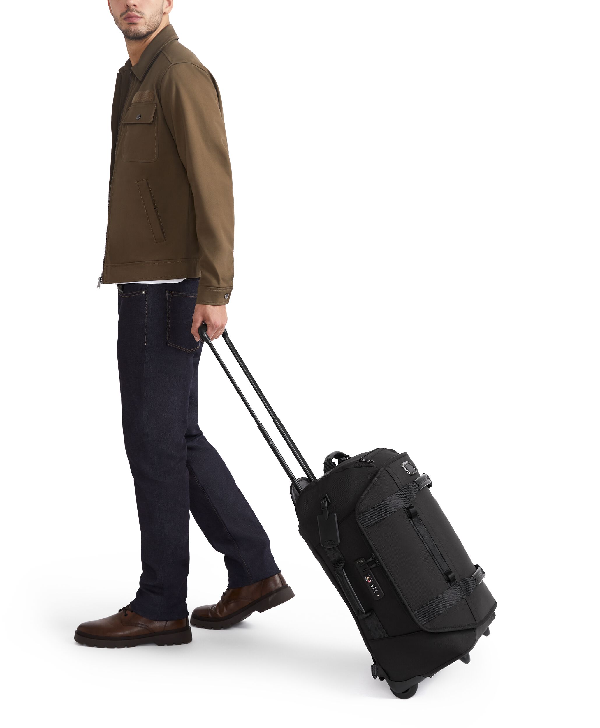 International 2 Wheel Duffel Backpack Carry On in Black | Alpha