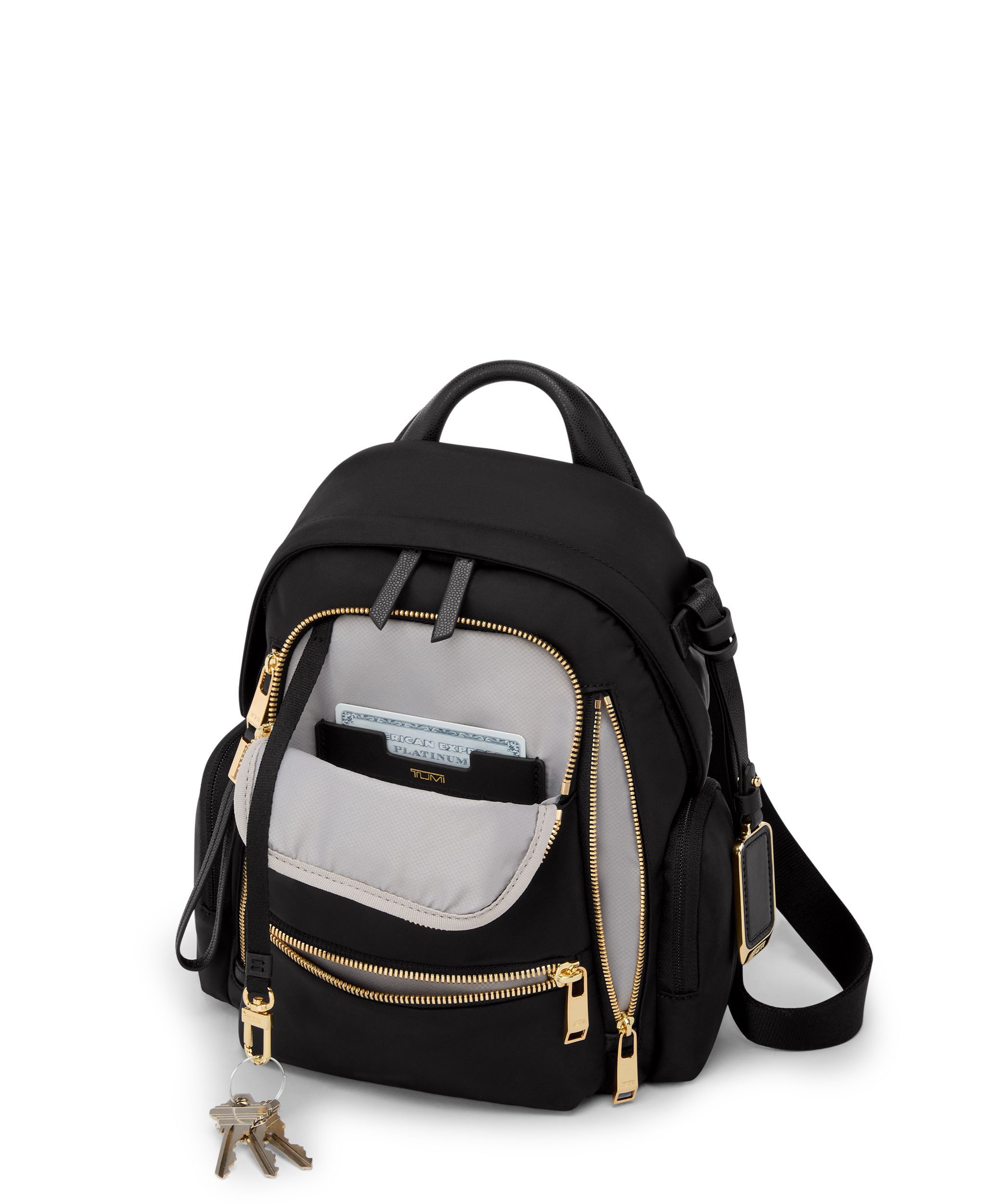 Celina Small Backpack in Black/Gold | Voyageur | TUMI Singapore