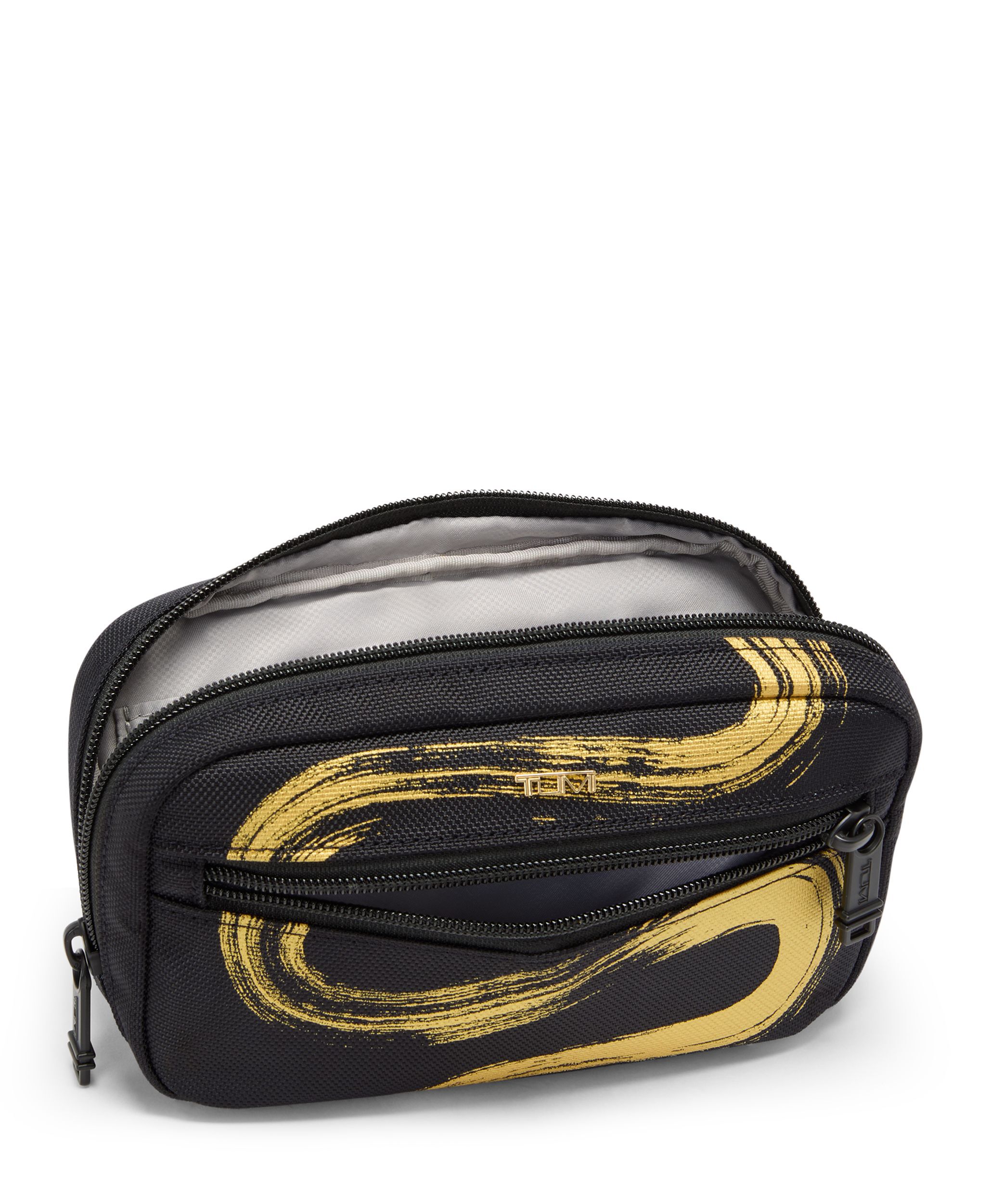 Zip-Around Case in Gold Brush Stroke | Travel Accessory Zip-Around Case in Gold Brush Stroke | Travel Accessory