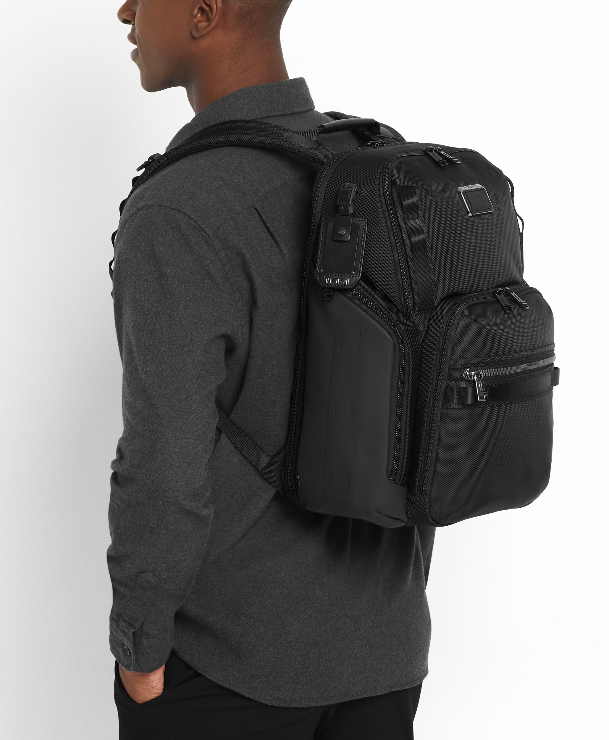 TUMI esora11 Search Backpack in Navy Coated Canvas | Alpha Bravo | TUMI Singapore