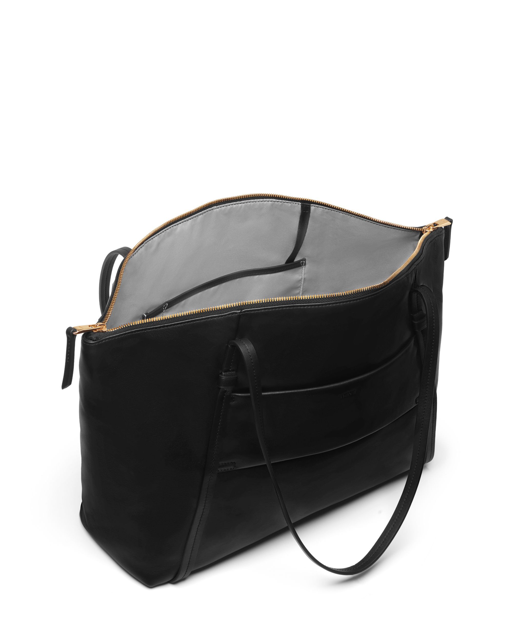 チページ　qm Leather Q Tote in Black/Light Gold | Voyageur | TUMI Singapore